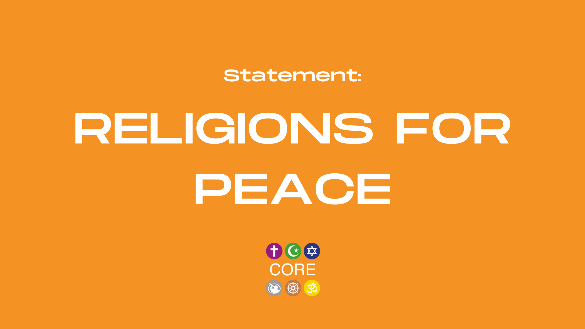 Statement: Religions for peace with the CORE forum logo