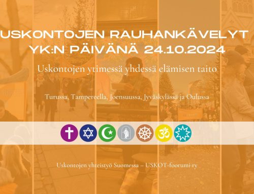 Uskontojen rauhankävelyt antoivat mallia yhdessä elämisen taidolle YK:n päivänä 24.10.2024